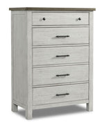Timber Ridge 5 Drawer Chest - Weathered White