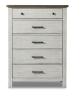 Timber Ridge 5 Drawer Chest - Weathered White