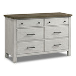 Timber Ridge 6 Drawer Dresser - Weathered White