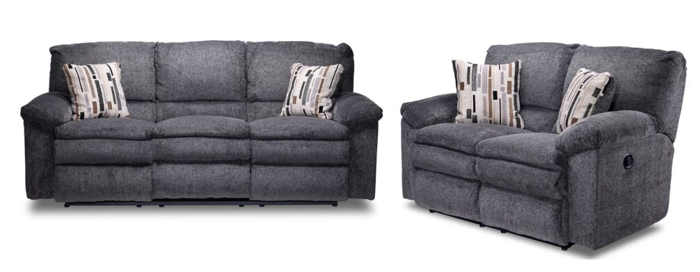 Tosh Reclining Sofa and Loveseat Set-Pewter