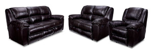Transformer II Ens. Sofa, causeuse et fauteuil inclinables électriques en cuir - chocolat