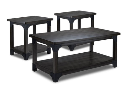 Wellington Table de centre avec 2 tables de bout - gris