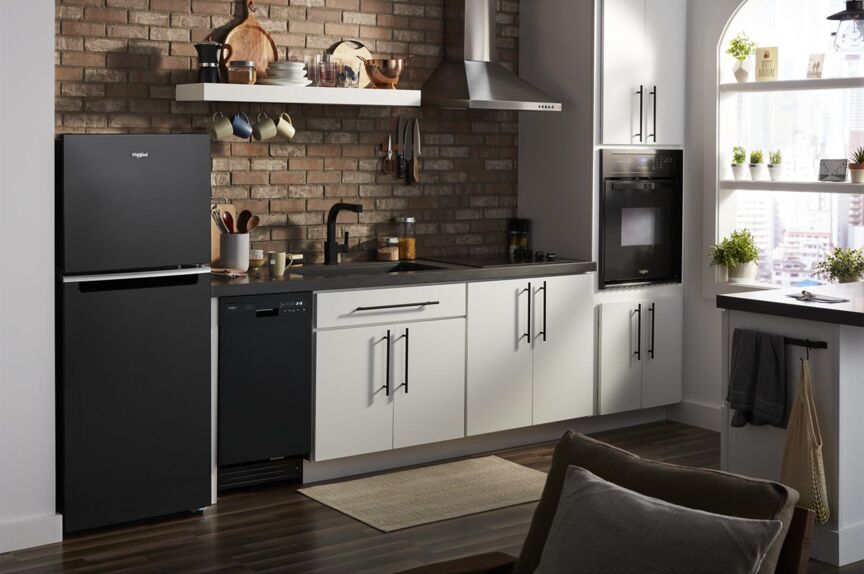 Whirlpool 24" 11.6 Cu. Ft. Black Counter-Depth Top-Freezer Refrigerator - WRT112CZJB