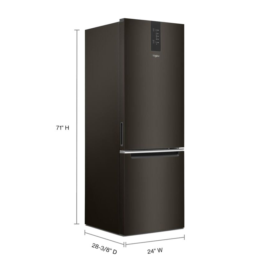 Whirlpool 26" 12.9 Cu. Ft. Black Stainless Steel Counter-Depth Bottom-Freezer Refrigerator - WRB543CMJV