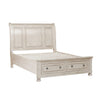Windchester Lit très grand avec rangement 3 mcx - blanc antique