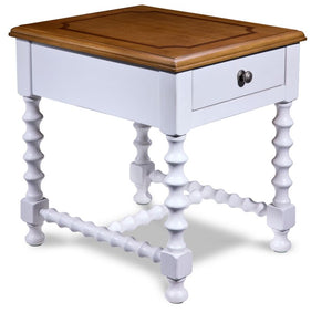 Winslow Table de bout – blanc antique
