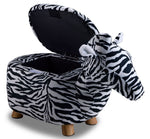 Zebra Storage Ottoman - Black and White