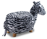 Zebra Storage Ottoman - Black and White