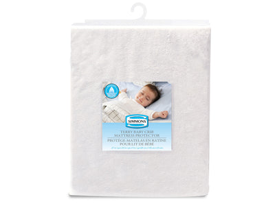 Simmons Protège-matelas imperméable en ratine pour lit de bébé - blanc