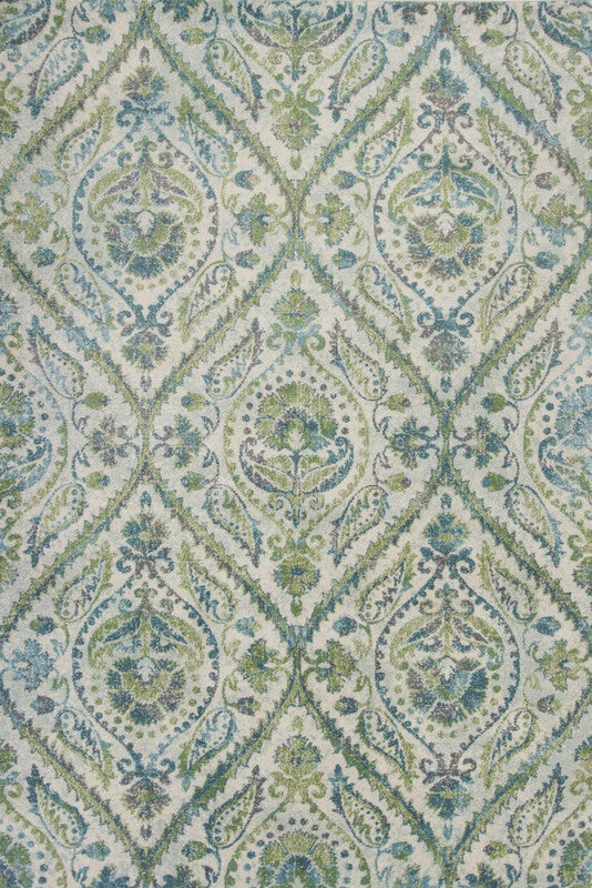 Sumallo III Area Rug - 5'3" x 7'7" - Ivory/Teal