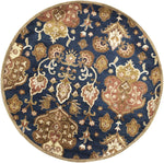 Makkovik V Round Area Rug - 5'6" - Navy