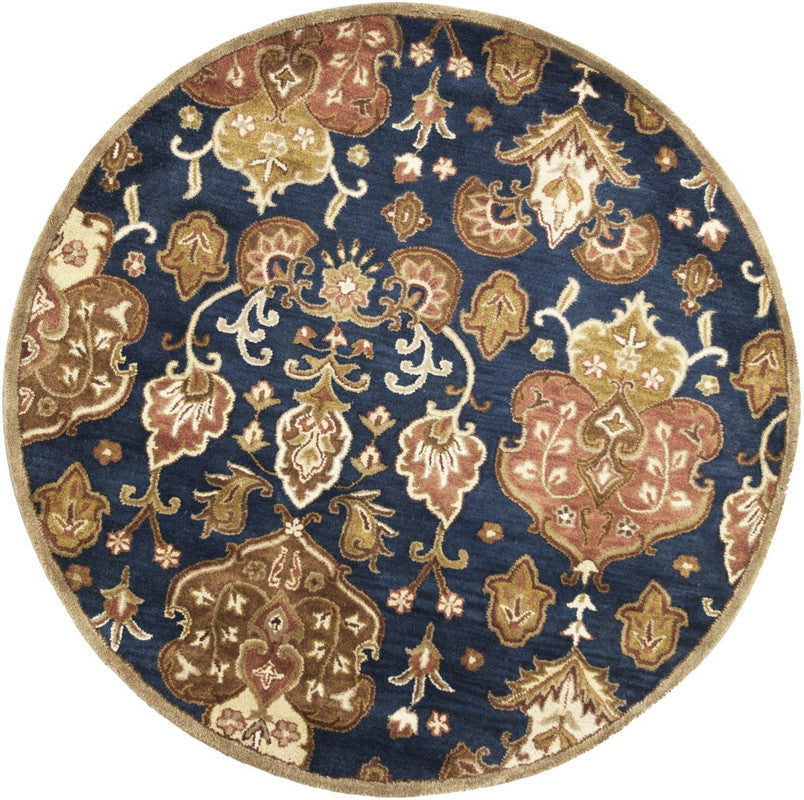 Makkovik V Round Area Rug - 5'6" - Navy