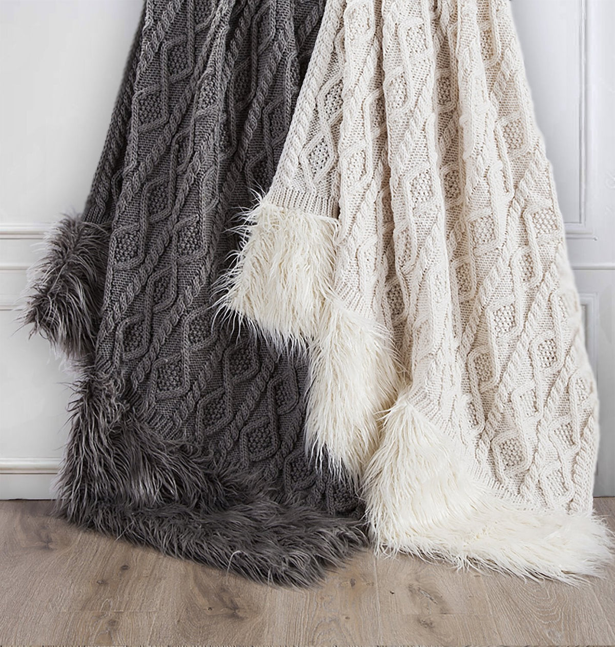 Zemptur Faux Fur Throw - White