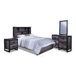 Terra 6-Piece Twin Bookcase Bedroom Package - Grey