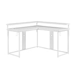 Vega L-Shape Gaming Desk - White-on-White