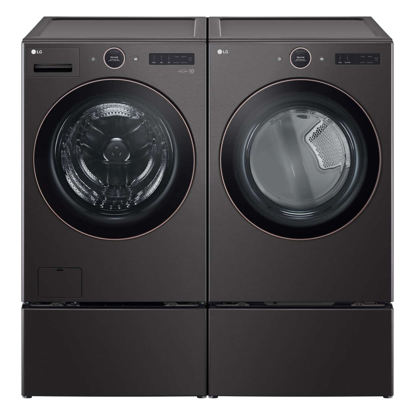 LG Black Steel Front Load Washer Mega Capacity with AI DD™ and LCD Knob (5.8 cu. ft.) - WM6500HBA