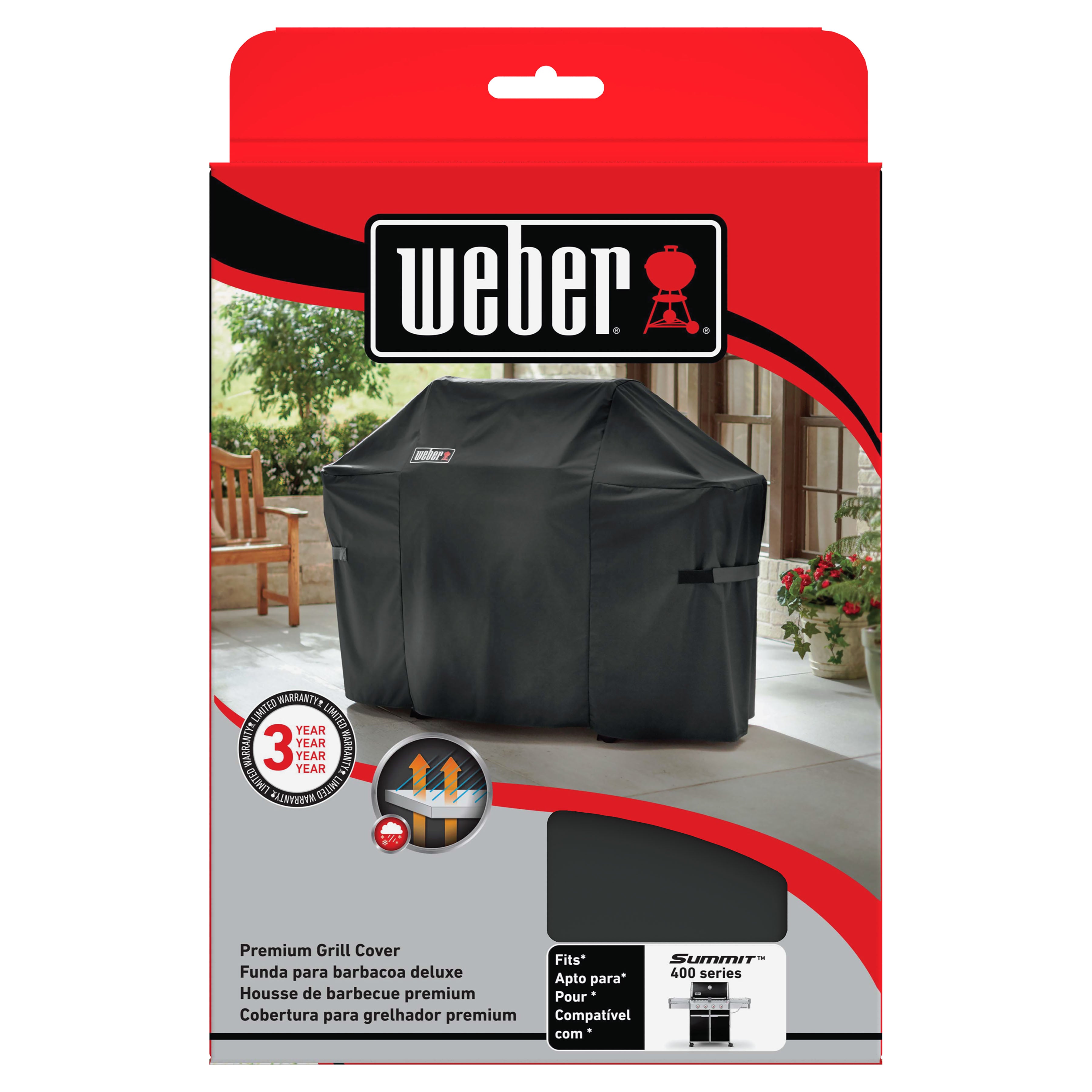 Weber Black Premium Grill Cover - Summit 400 Series - 7108