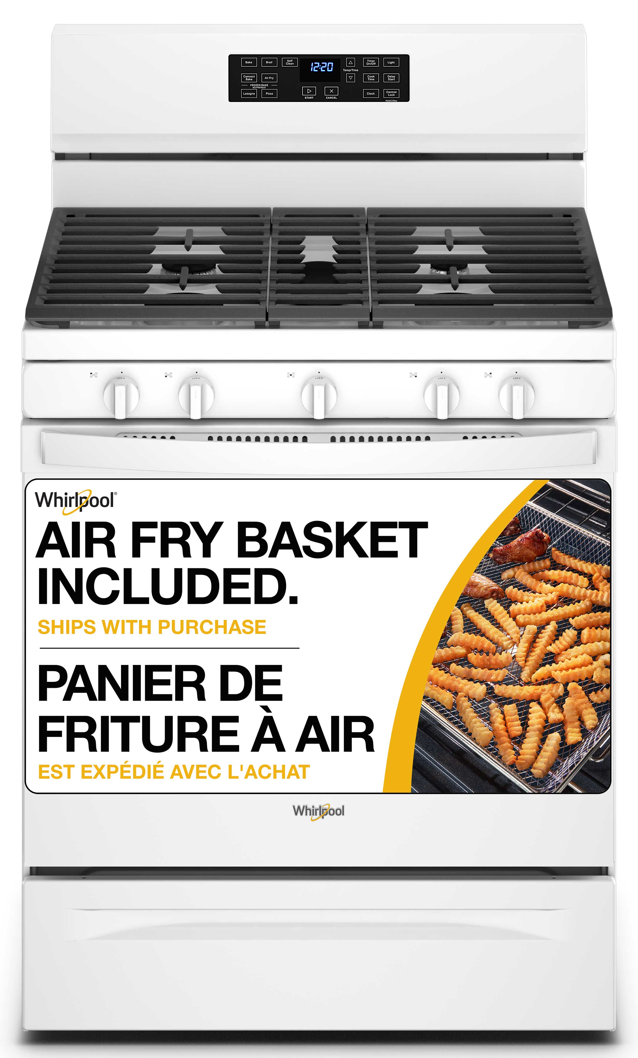 Whirlpool White 30" 5-in-1 Gas Range with AirFry (5.0 Cu Ft) - WFG550S0LW