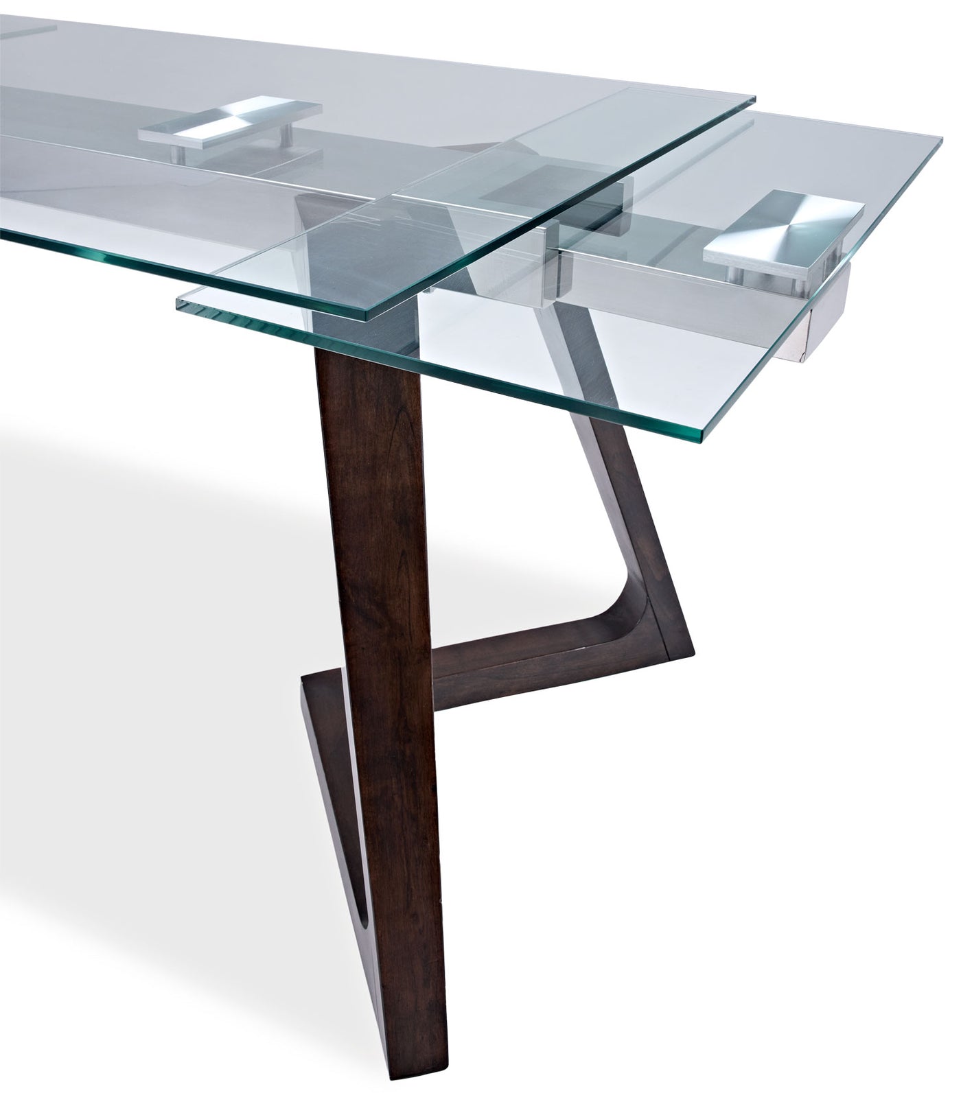 Zyer Extendable Dining Table - Glass, Merlot
