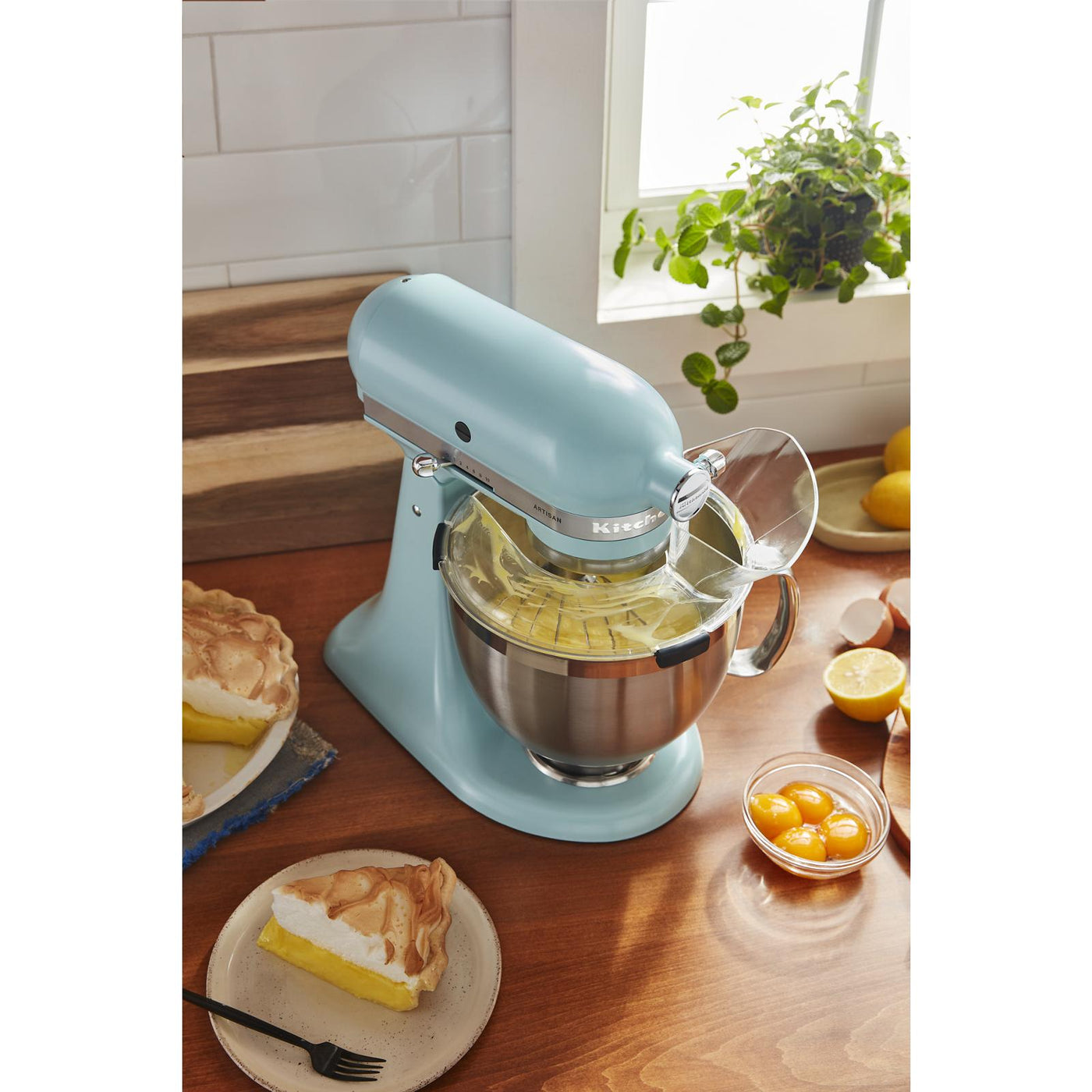 KitchenAid Mineral Water Blue Artisan® Series Tilt-Head Stand Mixer with Premium Accessory Pack - KSM195PSMI