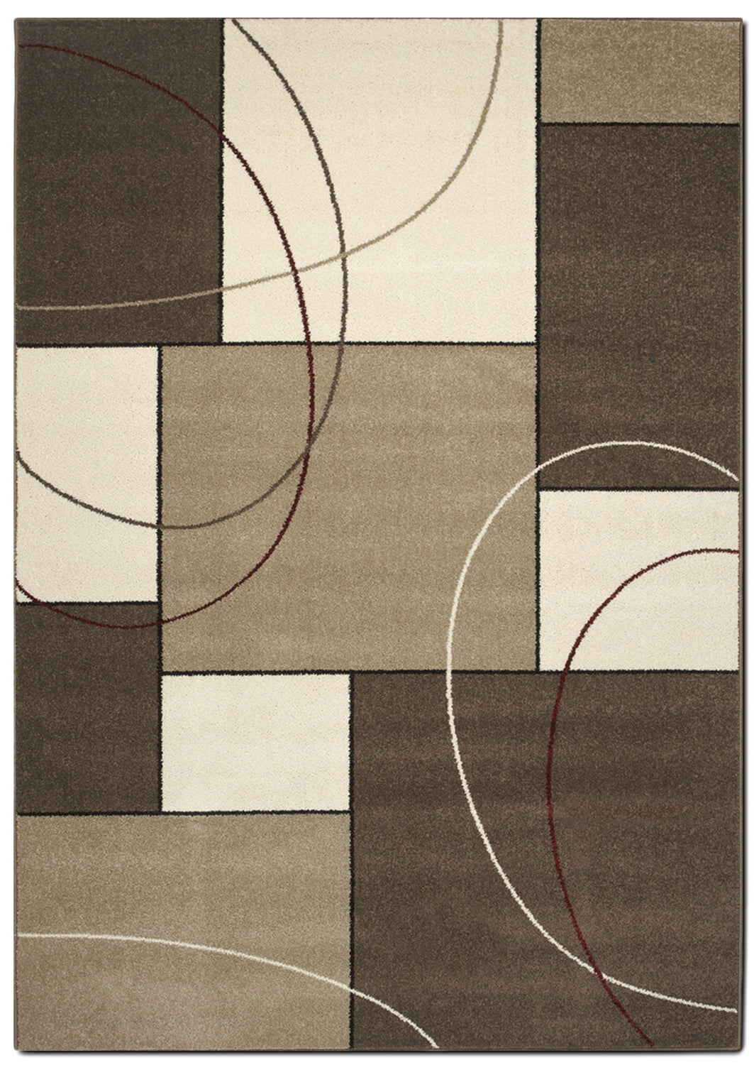 Casa Abstract 5' x 8' Area Rug - Cream and Taupe