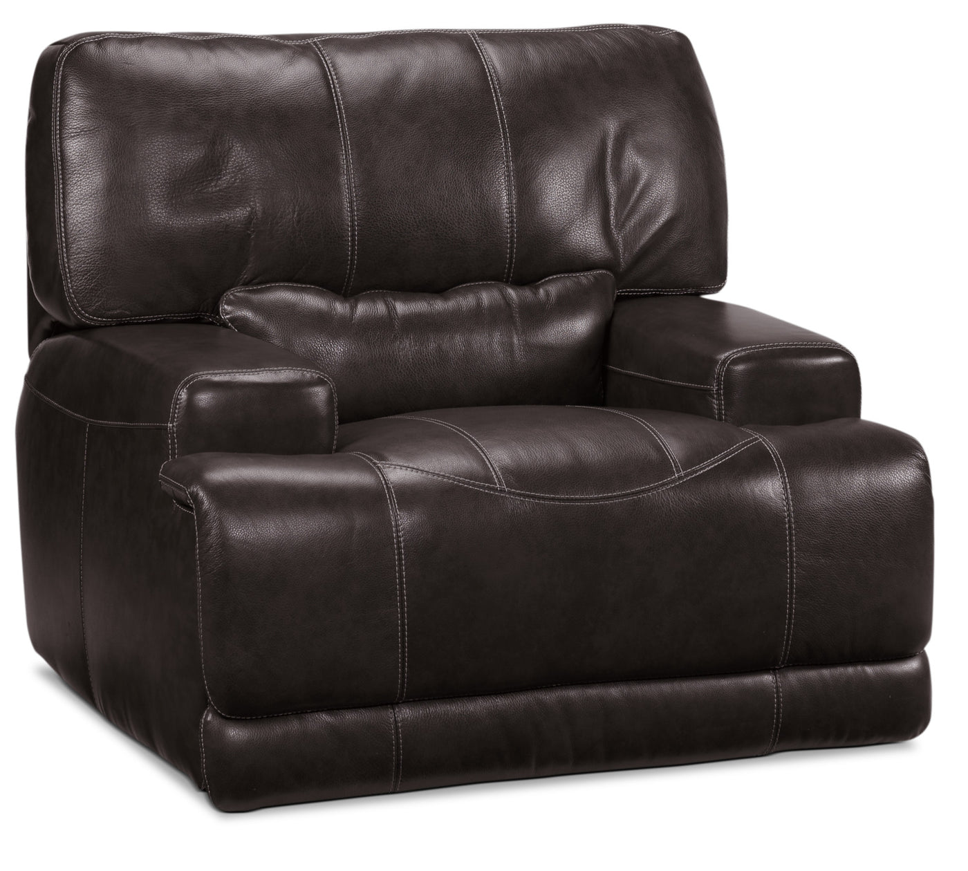 Dearborn Leather Power Reclining Sofa and Recliner Set - Blackberry