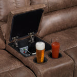 Durango Reclining Loveseat w/ Console - Saddle Brown