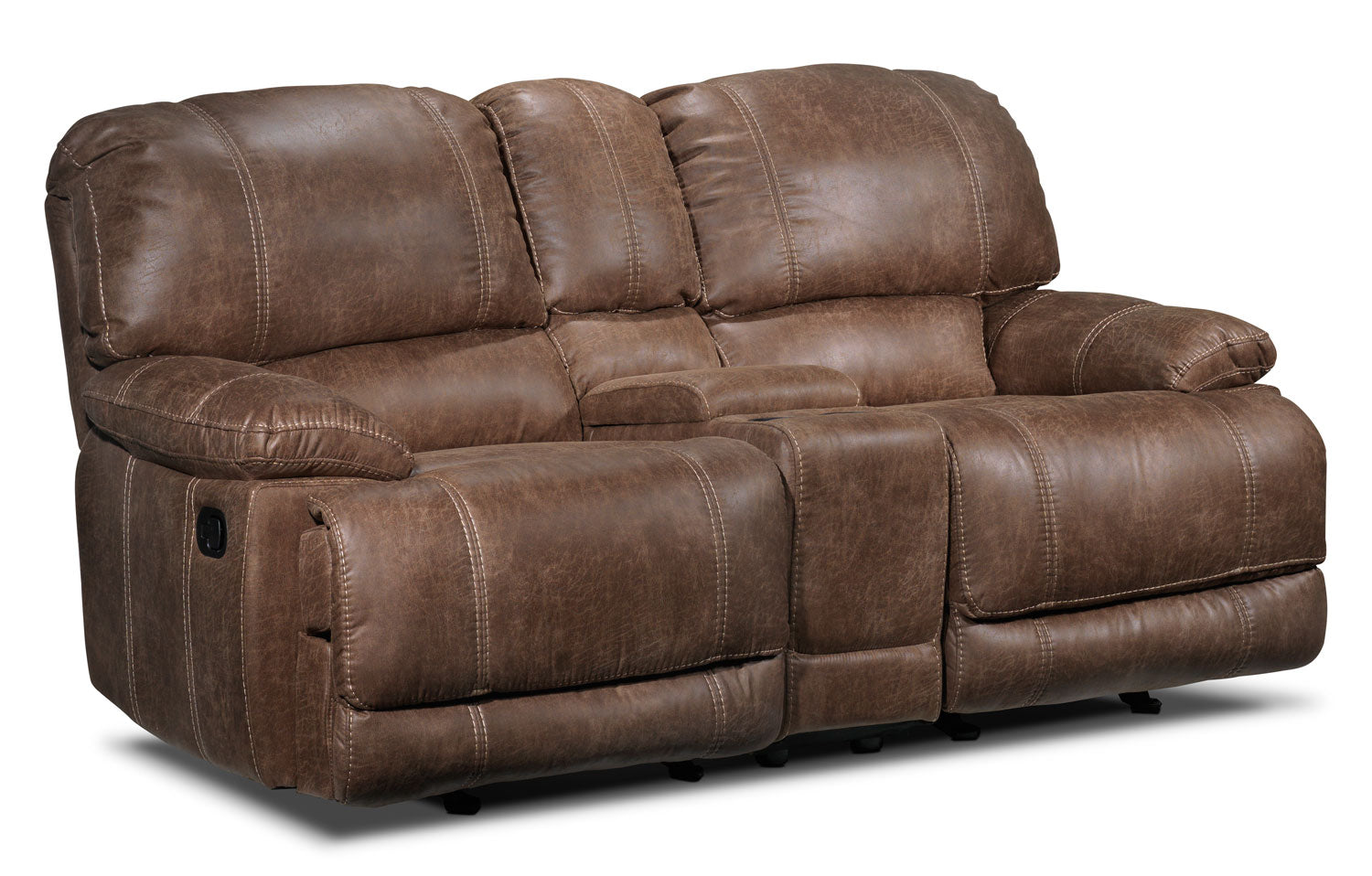 Durango Reclining Loveseat w/ Console - Saddle Brown