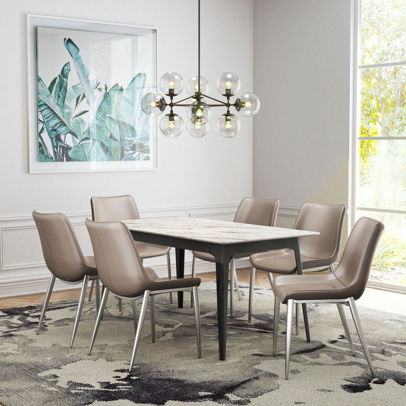 Teglberg Dining Chair - Greyish Brown/Silver - Set of 2