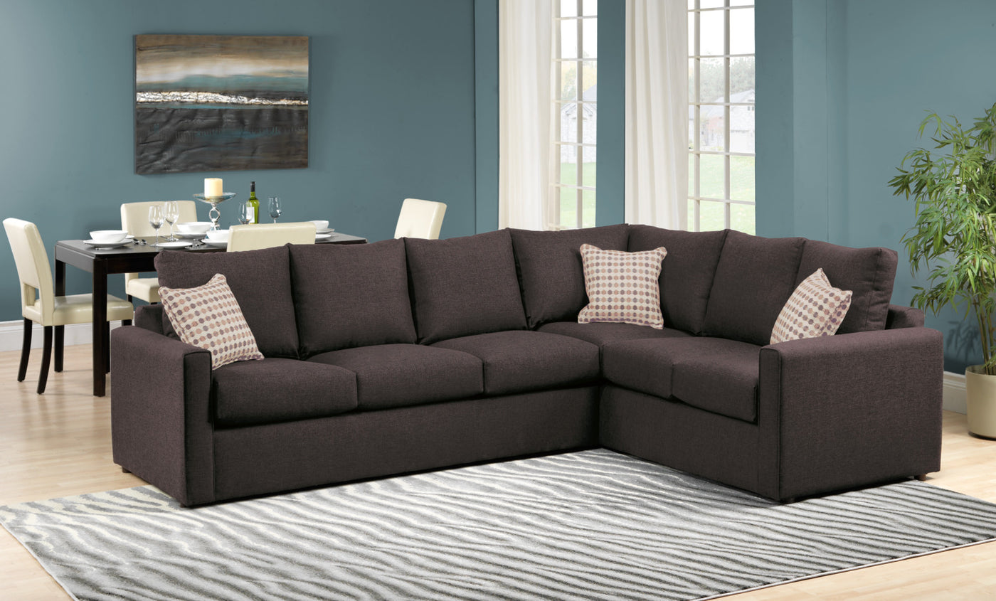 Athina 2-Piece Sectional with Left-Facing Queen Sofa Bed - Nutmeg