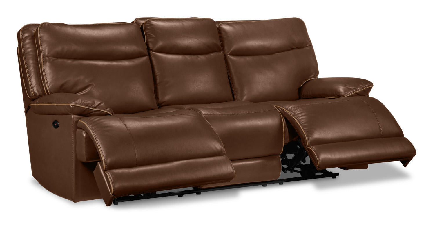 Lanette Power Reclining Sofa - Dark Brown