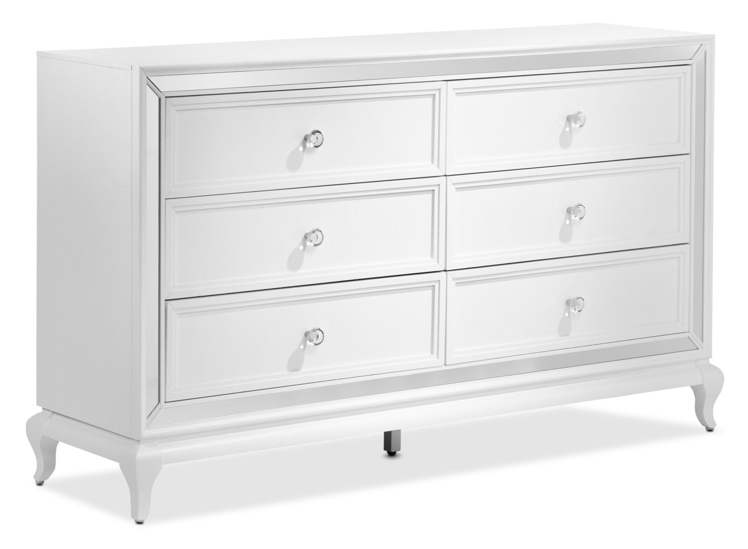 Arctic Ice 6 Drawer Dresser - White