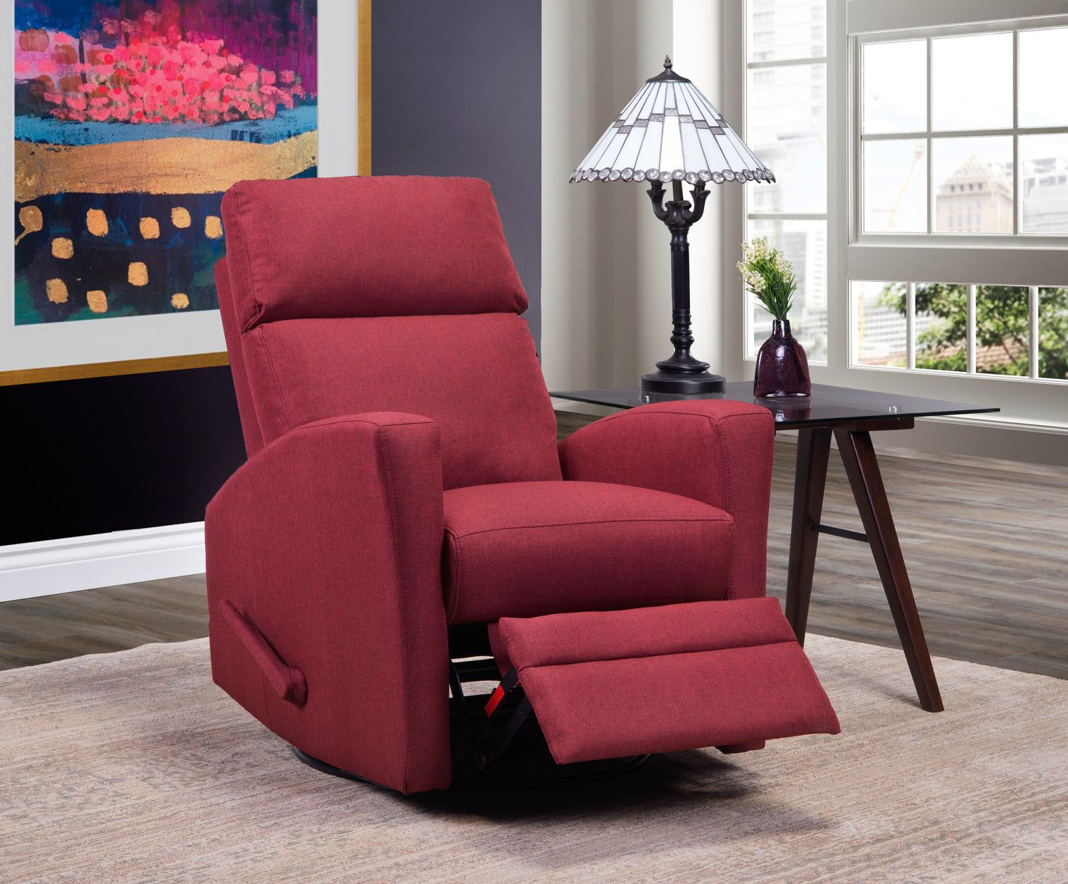 Nina Swivel Glider Recliner - Red