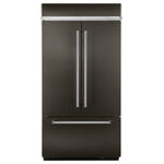 KitchenAid Black Stainless Steel French Door Refrigerator (24.2 Cu. Ft.) - KBFN502EBS