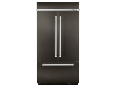 KitchenAid Réfrigérateur encastré 24,2 pi³ porte à 2 battants inox noir KBFN502EBS