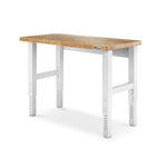 Gladiator Hammered White 4' Adjustable Height Hardwood Workbench - GAWB04HWJW