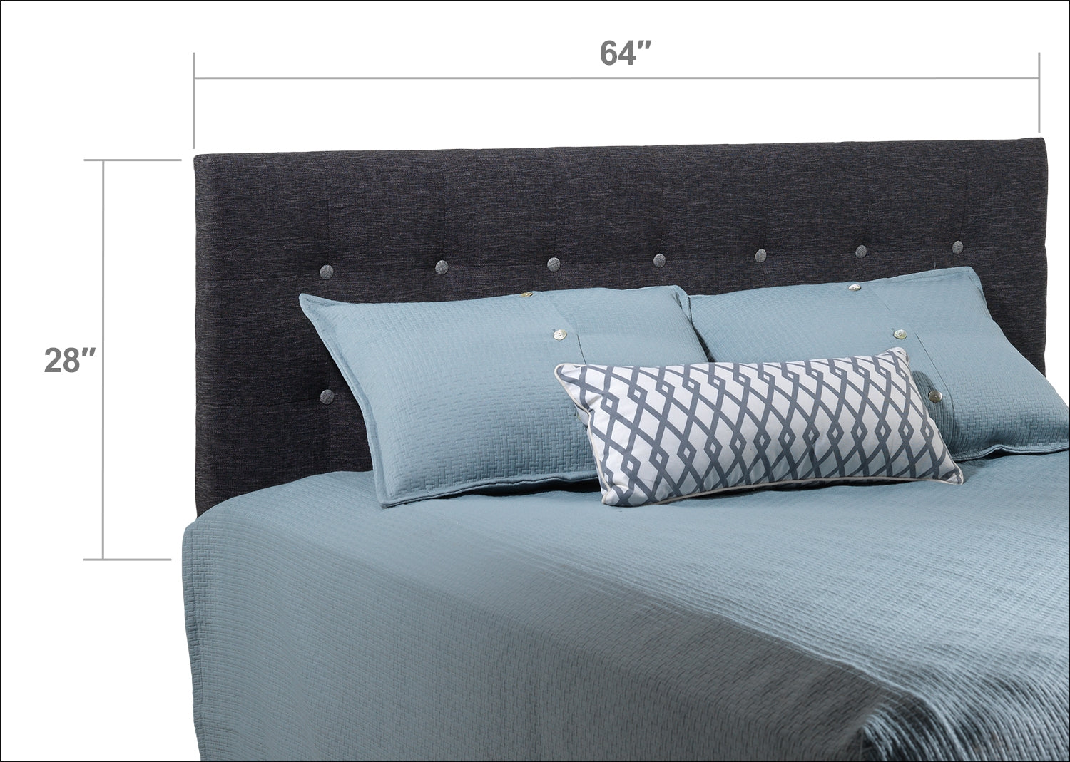 Sunup Queen Headboard - Charcoal