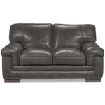 Stampede Leather Loveseat - Charcoal