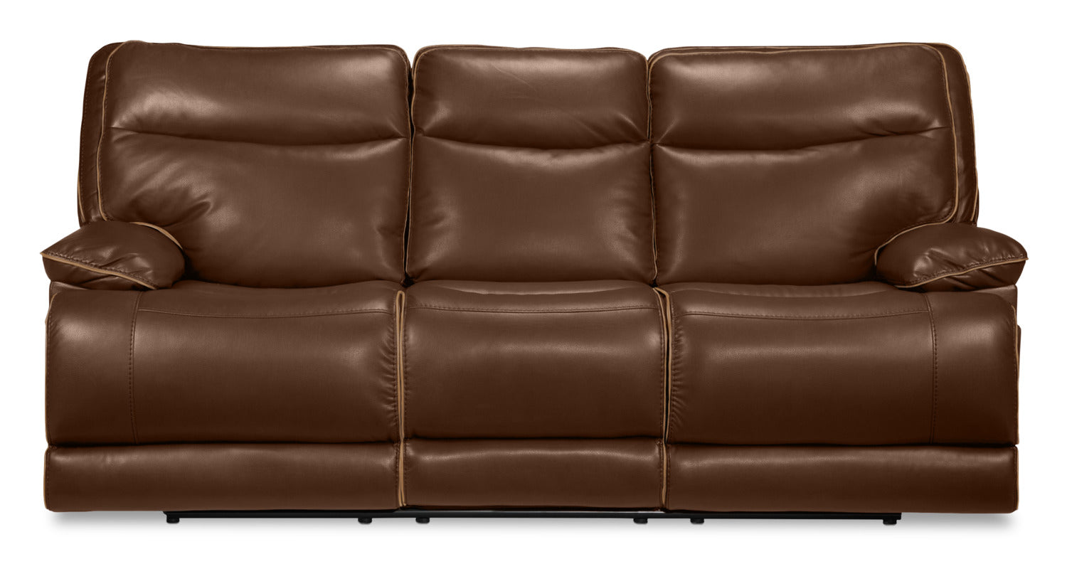 Lanette Power Reclining Sofa - Dark Brown