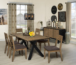 New York Server - Weathered Oak and Black