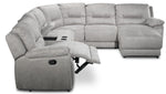 Pasadena 6-Piece Reclining Sectional with Right-Facing Chaise - Light Grey