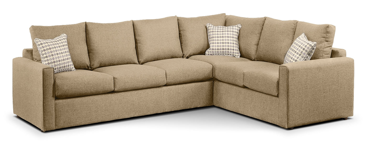 Athina 2-Piece Sectional with Left-Facing Queen Sofa Bed - Mushroom
