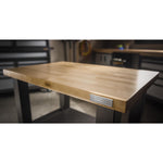 Gladiator Hammered White 8' Adjustable Height Hardwood Workbench - GAWB08HWGW