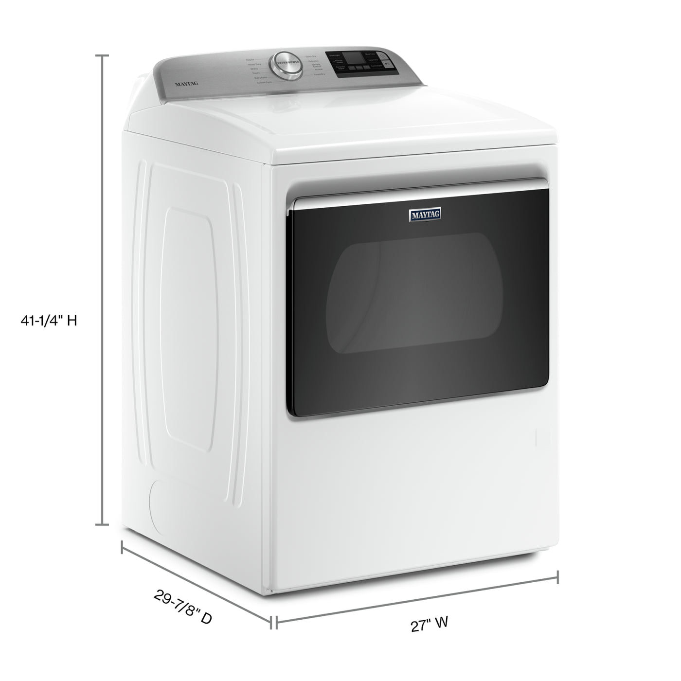 Maytag White Smart Gas Dryer (7.4 cu.ft.) - MGD6230HW