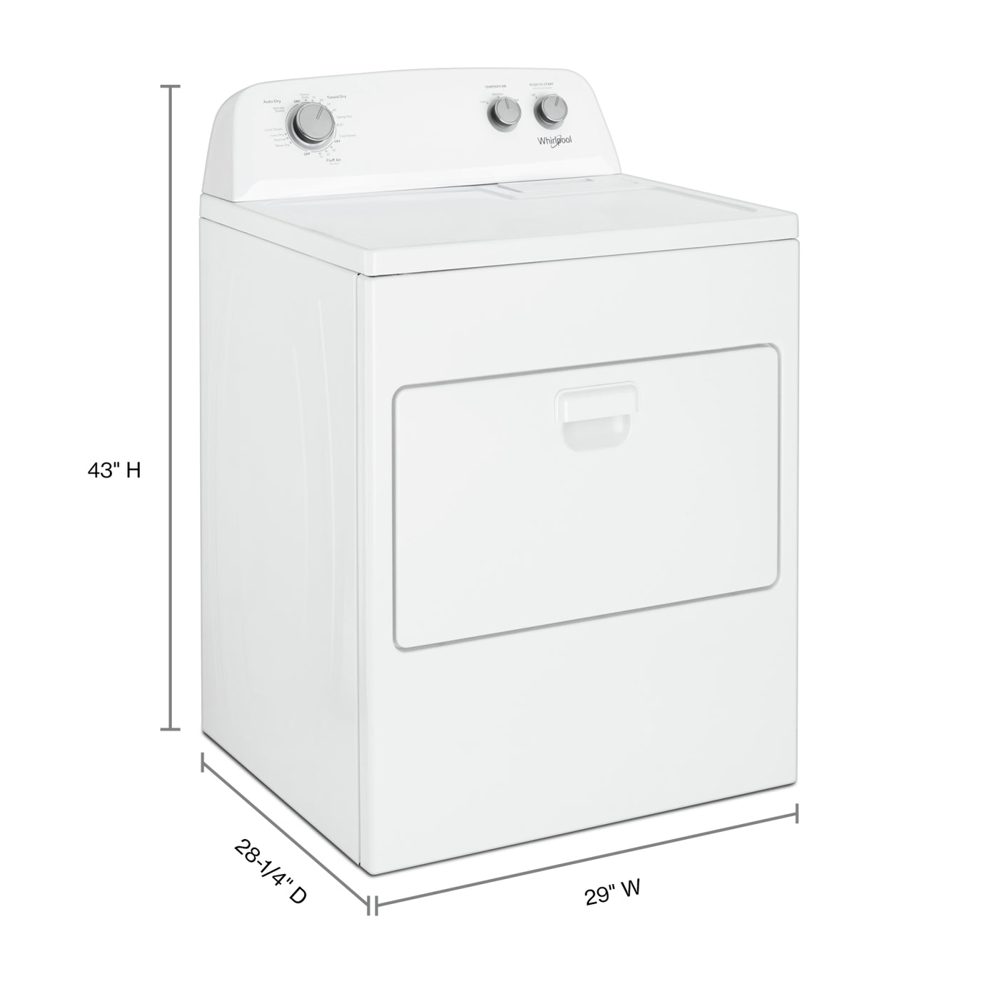 Whirlpool White Electric Dryer (7.0 Cu. Ft.) - YWED4850HW