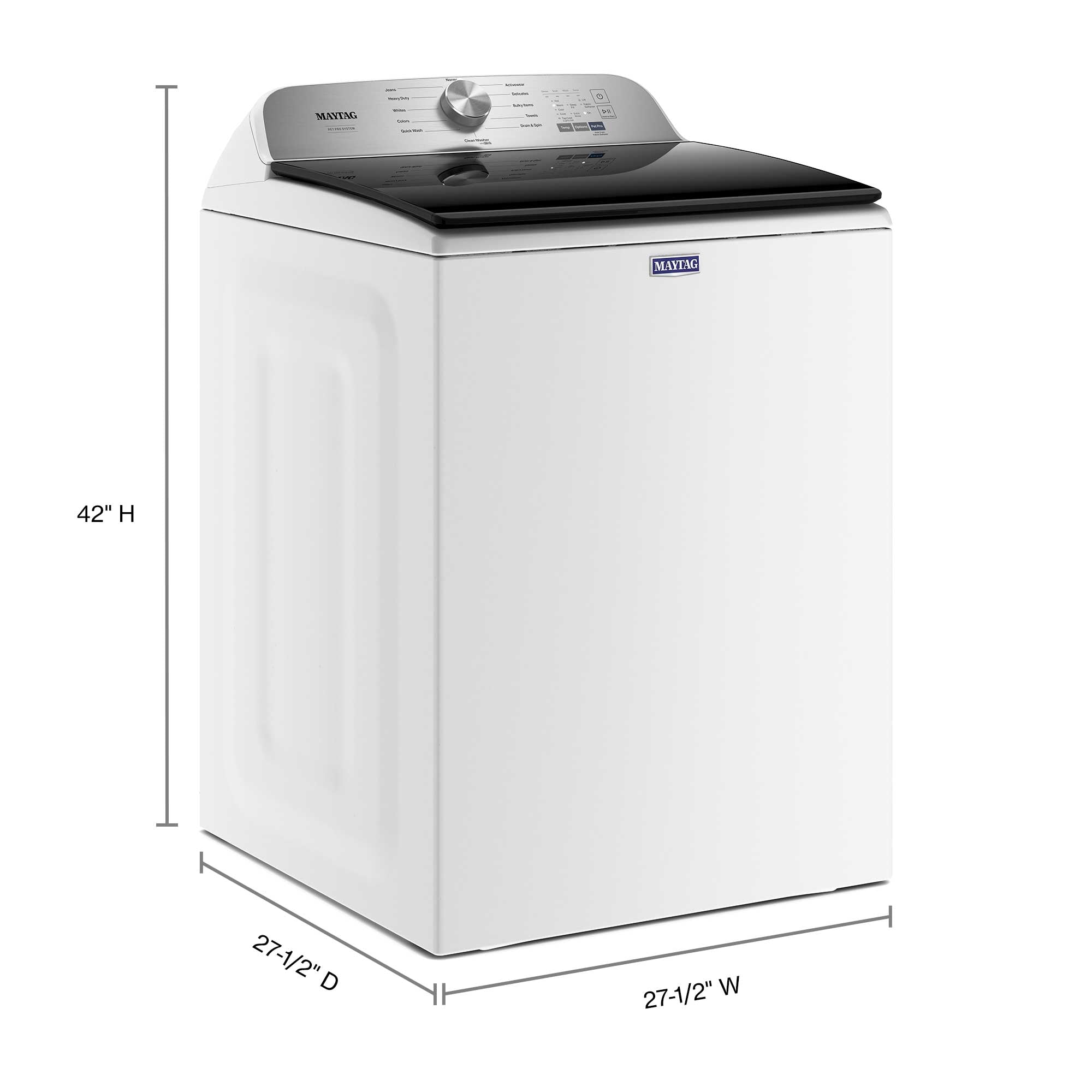 Maytag White Top-Load Washer with Pet Pro (5.4 cu. ft.) - MVW6500MW