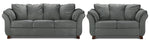 Collier Sofa and Loveseat Set - Dark Grey