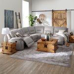 Pasadena 6-Piece Reclining Sectional with Right-Facing Chaise - Light Grey