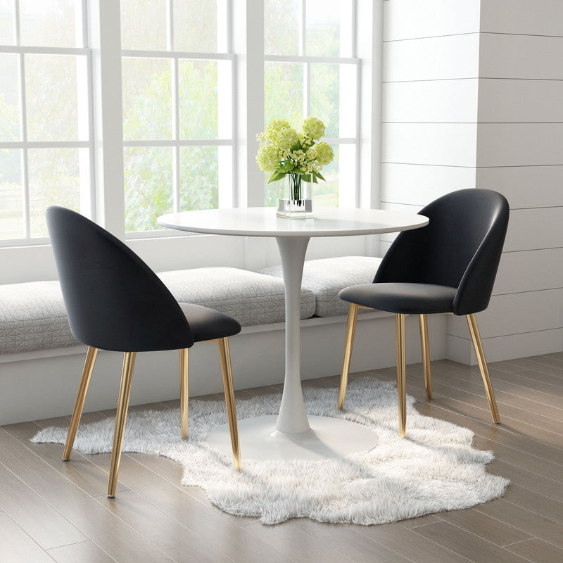 Nezh Elegant Dining Chair - Black/Gold - Set of 2