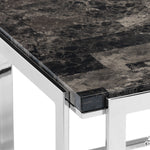 Iris End Table - Chrome and Black